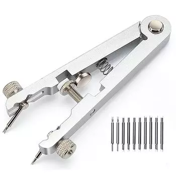 Извлечение пружинного стержня для часового ремешка, инструмент для замены двойного ремешка для часов и набор из 9 пружинных стержней для часов, инструмент для замены наконечника,