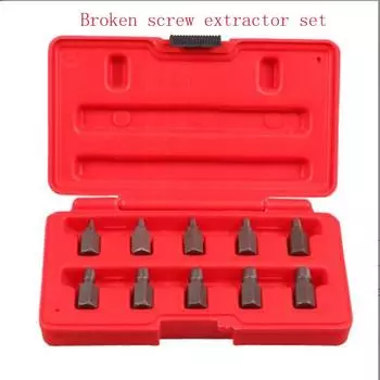 Извлекатель болтов из 10 предметов, инструмент для извлечения сломанных гаек и болтов, многошлицевой инструмент для извлечения сломанных шпилек, шестигранная головка CHINA
