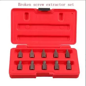 Извлекатель болтов из 10 предметов, инструмент для извлечения сломанных гаек и болтов, многошлицевой инструмент для извлечения сломанных шпилек, шестигранная головка CHINA