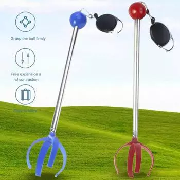 Извлекатель мячей для гольфа, выдвижной захват для мячей для гольфа для воды, портативный телескопический захват для мячей для гольфа красный