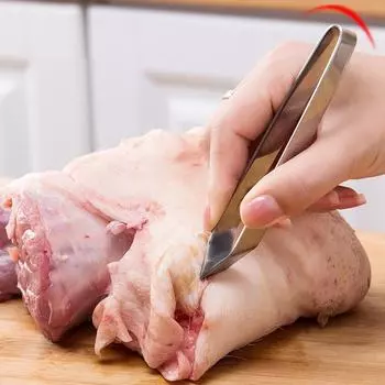 Извлекатель шерсти из свиных ножек Зажим для шерсти свиньи из нержавеющей стали Пинцет для извлечения куриных костей Извлекатель перьев уток и гусей Bevel #C0D15#