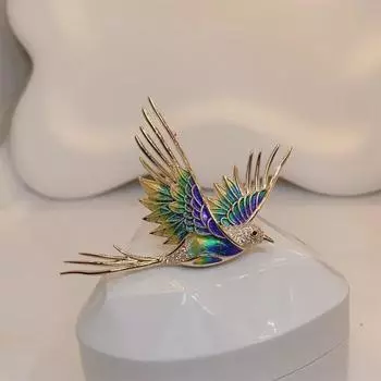 Изысканная 3D-цветная брошь в виде птицы - роскошный дизайнерский корсаж для осенних и зимних пальто