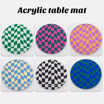 Изысканная акриловая подставка в шахматном порядке, стильная закругленная подставка для столовых приборов для украшения кофейного, чайного стола