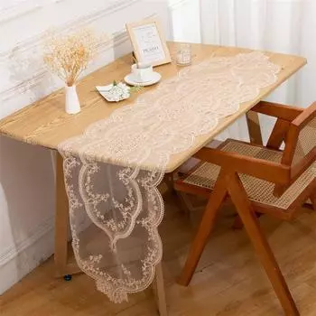 Изысканная ажурная вышитая овальная скатерть для гостиной, спальни, подвесного настенного шкафа, пылезащитного чехла, стола, декора Tapetes 40x90cm