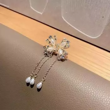 Изысканная бахрома с бахромой для волос, зажим для волос, женские элегантные заколки для волос в форме хвоща, аксессуары для волос в форме краба, женские аксессуары для волос