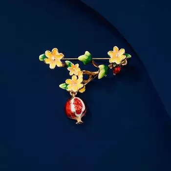 Изысканная брошь «Гранатовый лес», элитный женский нишевый дизайн, корсаж из растений, персонализированная булавка для пальто, влага