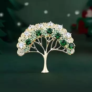 Изысканная брошь «Счастливое дерево», модная женская брошь высокого класса с бриллиантами, стильный дизайн, аксессуары для костюмов