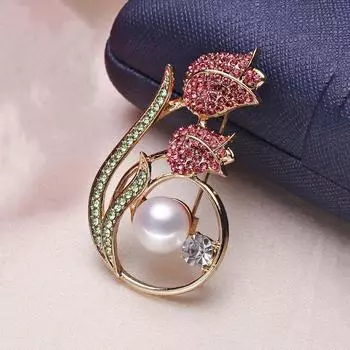 Изысканная брошь-тюльпан, женская легкая роскошная жемчужина, корсаж, ниша, дизайн, булавка, анти-легкая одежда, аксессуары