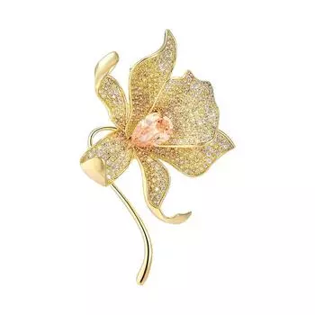 Изысканная брошь в виде лилии, элитный роскошный нишевый дизайн, костюмы, цветы на груди, необычные