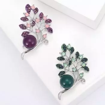 Изысканная брошь в виде листа со стразами и искусственным жемчугом, универсальный темперамент, аксессуары для одежды высокого класса
