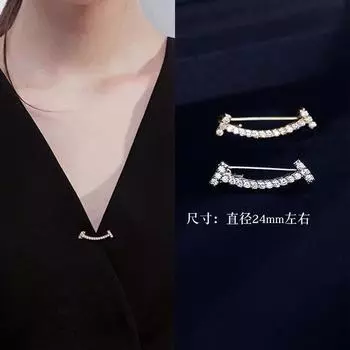 Изысканная булавка «Улыбка» Маленькая брошь Простой и универсальный темперамент Мини-костюм Аксессуары для выреза рубашки Маленькая пуговица-булавка