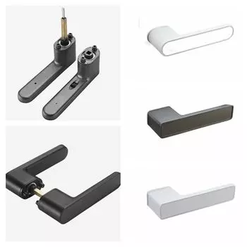 Изысканная дверная ручка-замок из цинкового сплава, ручка-кнопка для спальни, современная панельная ручка, дверная фурнитура black-round