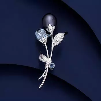Изысканная фиолетовая пустая брошь-цветок, высококачественная женская роскошная брошь с кристаллами и жемчугом, дизайн тюльпана, аксессуары для платья