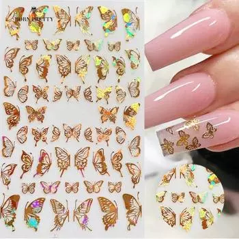 Изысканная фольга для ногтей, украшения для ногтей, нежные 2 цвета, долговечные 2 золотистый