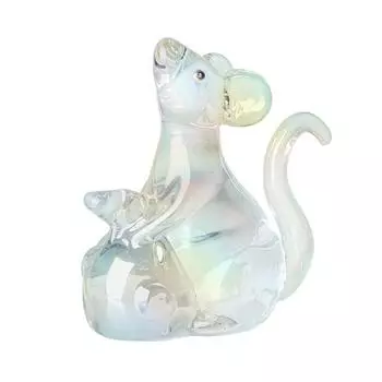 Изысканная хрустальная фигурка крысы, счастливые настольные украшения, памятный подарок на день рождения, модель животного, для рабочего стола Colorful