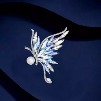 Изысканная и элегантная брошь-бабочка из натурального пресноводного жемчуга, женский высококачественный корсаж из циркония, универсальные аксессуары для одежды Electroplated real gold красный