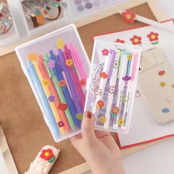 Изысканная коробка для канцелярских принадлежностей, прозрачная легкая пряжка, дизайнерская наклейка-карандаш, линейка, чехол для хранения Large