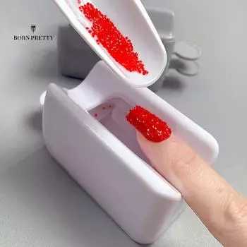 Изысканная коробка для украшений для ногтей с гладкой поверхностью, портативная для переноски в переработку белый