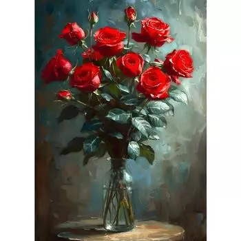 Изысканная Красивая Картина Маслом Цветок Роза Зимний Жасмин Подсолнух Постер Холст Принты Настенная Живопись Гостиная Домашний Декор 21cm30cm NoFrame