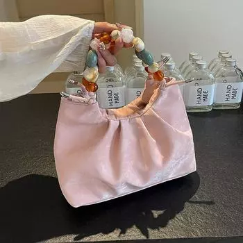 Изысканная красочная сумка через плечо с бисером, новая женская мягкая сумка из полиуретана с магнитной пряжкой, закрывающаяся подмышками, сумка для отдыха и отпуска