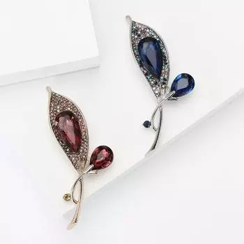 Изысканная креативная брошь-тюльпан из сплава со стразами в стиле ретро, женская одежда, корсаж, ювелирные изделия, булавка