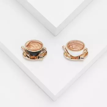 Изысканная креативная брошь в виде кофейной чашки из эмали из сплава, персонализированная креативная женская одежда, корсаж, ювелирные изделия, булавка