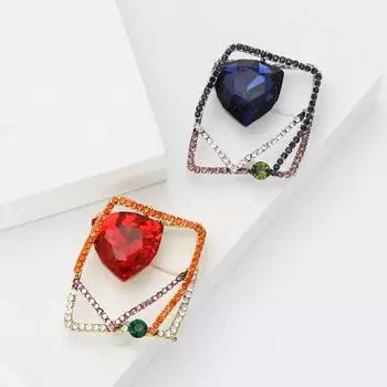 Изысканная креативная квадратная брошь со стразами, персонализированная универсальная женская брошь для пальто, корсаж, ювелирное украшение