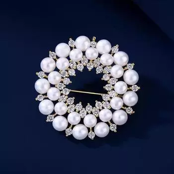 Изысканная круглая брошь-гирлянда, элитная женская роскошная темпераментная жемчужина, корсаж, нишевый дизайн, аксессуары для костюма
