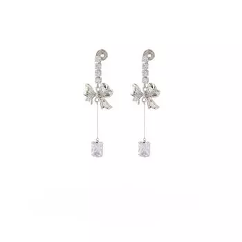 Изысканная модная роскошная длинная элегантная спираль с бантом от комаров без пирсинга, зажим для ушей