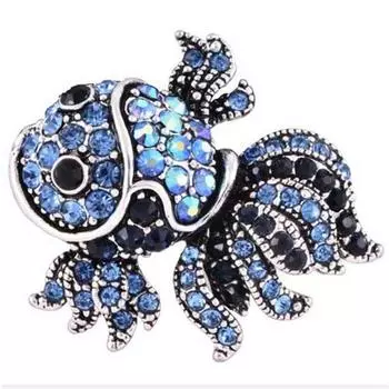 Изысканная модная винтажная серебряная брошь женская милая золотая рыбка брошь в виде животного сплав булавка аксессуары для одежды