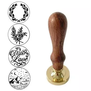 Изысканная печать краски на поздравительной открытке Ретро конверты своими руками Штампы с розами и короной Классические свадебные приглашения Восковые штампы 02