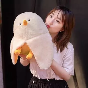 Изысканная плюшевая игрушка-курица, милый пушистый компаньон 45cm жёлтый