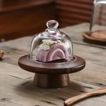 Изысканная подставка для десертов со стеклянным пылезащитным чехлом, поднос для хранения фруктов, еда Style 1