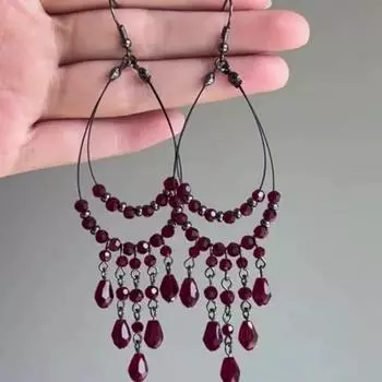 Изысканная преувеличенная модная атмосфера, подвеска из красного бисера, крючок для ушей, роскошные женские серьги-джокеры