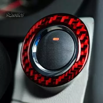 Изысканная прозрачная текстура, без маркировки, наклейка на кнопку двигателя, наклейка на кнопку запуска двигателя, отделка кнопки остановки красный