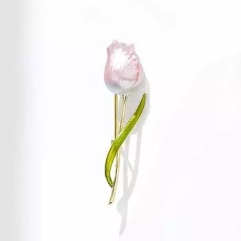 Изысканная японская брошь в виде розового тюльпана, аксессуары для корсажа для костюма высокого класса, элегантная женская булавка с пряжкой для воротника