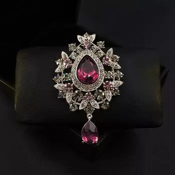 Изысканная ретро-брошь в виде капли воды, роскошный женский корсаж из кристаллов, модная булавка для темперамента, универсальный костюм и аксессуары
