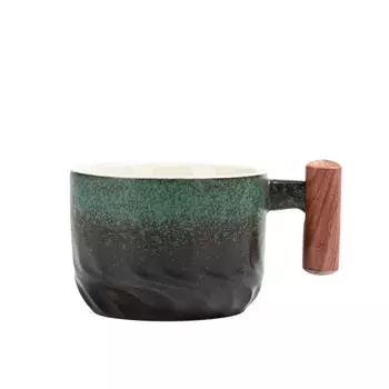 Изысканная ретро кофейная чашка керамический фильтр чайная кружка ручной работы деревянная ручка однотонная градиентная глазурь кофейная чашка чайная чашка для офиса 51-100ML