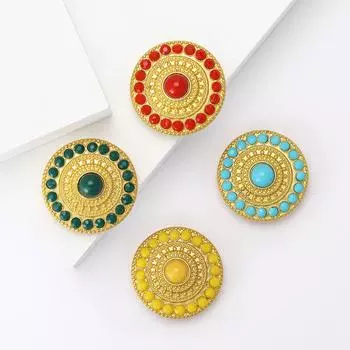 Изысканная турецкая круглая брошь в стиле «Dumb» из золота, модная креативная женская шаль для корсажа, украшение на булавку