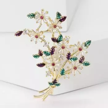 Изысканная универсальная брошь-букет из медного циркония в виде ромашки, роскошная брошь для женского костюма, пальто, корсаж, ювелирное украшение