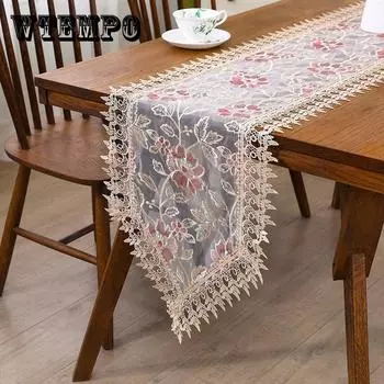 Изысканная вышитая дорожка для стола из полиэстера - дорожки для стола на праздник, свадьбу, дом, декор столовой - яркое тканевое украшение для рабочего стола 38*148CM