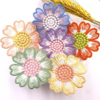 Изысканная вышитая сетка 55 мм, подсолнух, свадебное шитье, аппликация, сделай сам, нашивка, головные уборы, одежда, шляпа, обувь, декор, аксессуары, ремесла