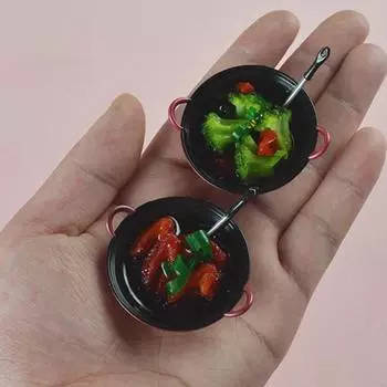 Изысканная высокая имитация прозрачной текстуры имитация жареного блюда горшок еда кухня игрушка для приготовления пищи микро ландшафтный аксессуар D