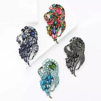 Изысканная высококачественная брошь из сплава со стразами, преувеличенная легкая роскошная женская брошь для пальто, корсаж, ювелирное украшение