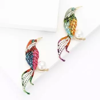 Изысканная высококачественная брошь в виде птицы из эмалевого сплава, модная женская брошь для пальто, корсаж, ювелирное украшение