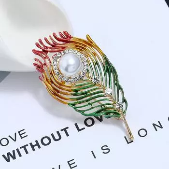 Изысканная высококачественная модная корейская версия масляной капли корсажа жемчужные перья брошь универсальная индивидуальная женская шелковая пряжка для шарфа
