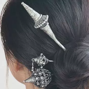 Изысканная заколка для волос в стиле Дай, классическая этническая заколка для волос, винтажная тайская заколка для волос для девочек античный серебряного