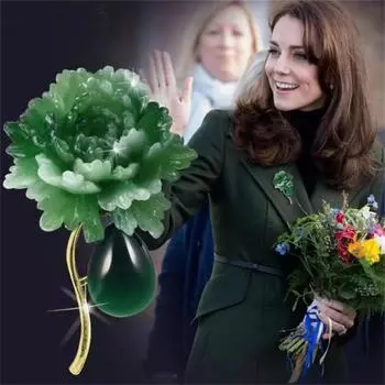 Изысканная зеленая брошь в виде цветка пиона для женщин и девочек, винтажные нескользящие булавки, универсальные аксессуары для одежды, подарки