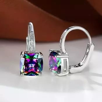 Изысканно изготовленные квадратные серьги с инкрустацией искусственным цирконом и стразами, модные серьги-кольца для женщин, повседневный и праздничный декор