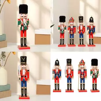 Изысканно вырезанный деревянный Щелкунчик, рождественский фестиваль Щелкунчика, рождественские украшения в виде мини-солдата, изящное ремесло D